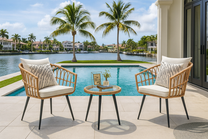 3-Piece Outdoor Wicker Bistro Set