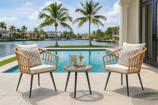 3-Piece Outdoor Wicker Bistro Set